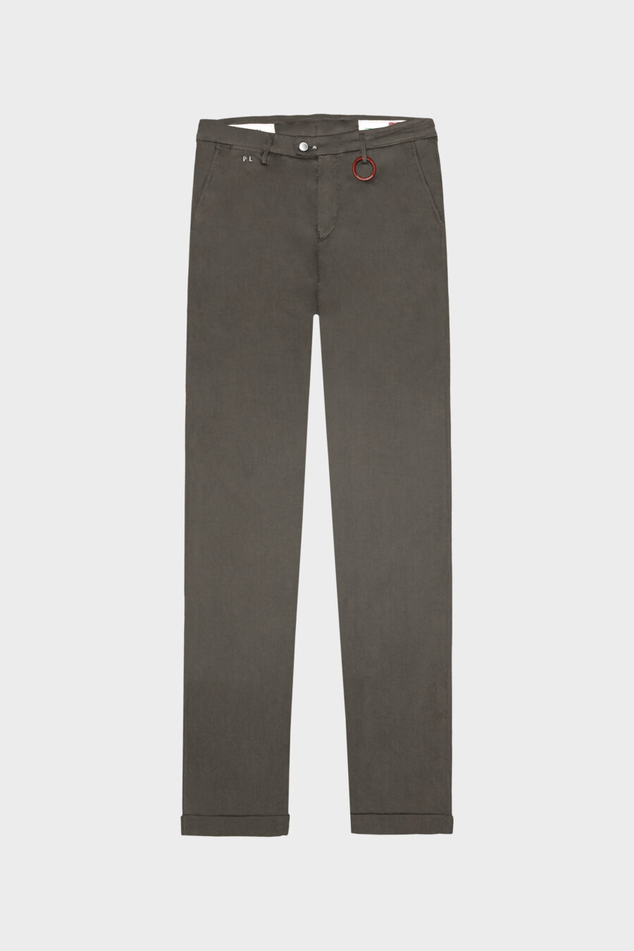 PANTALONE LUIS SLIM IN GABARDINA DI COTONE STRETCH MARRONE