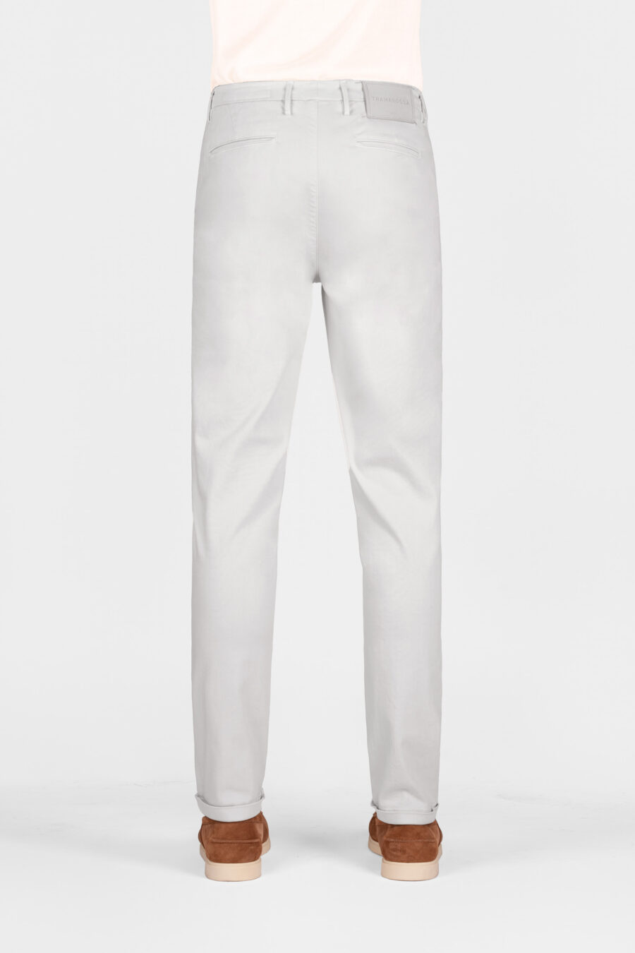 PANTALONE LUIS SLIM IN GABARDINA DI COTONE STRETCH GRIGIO - immagine 3