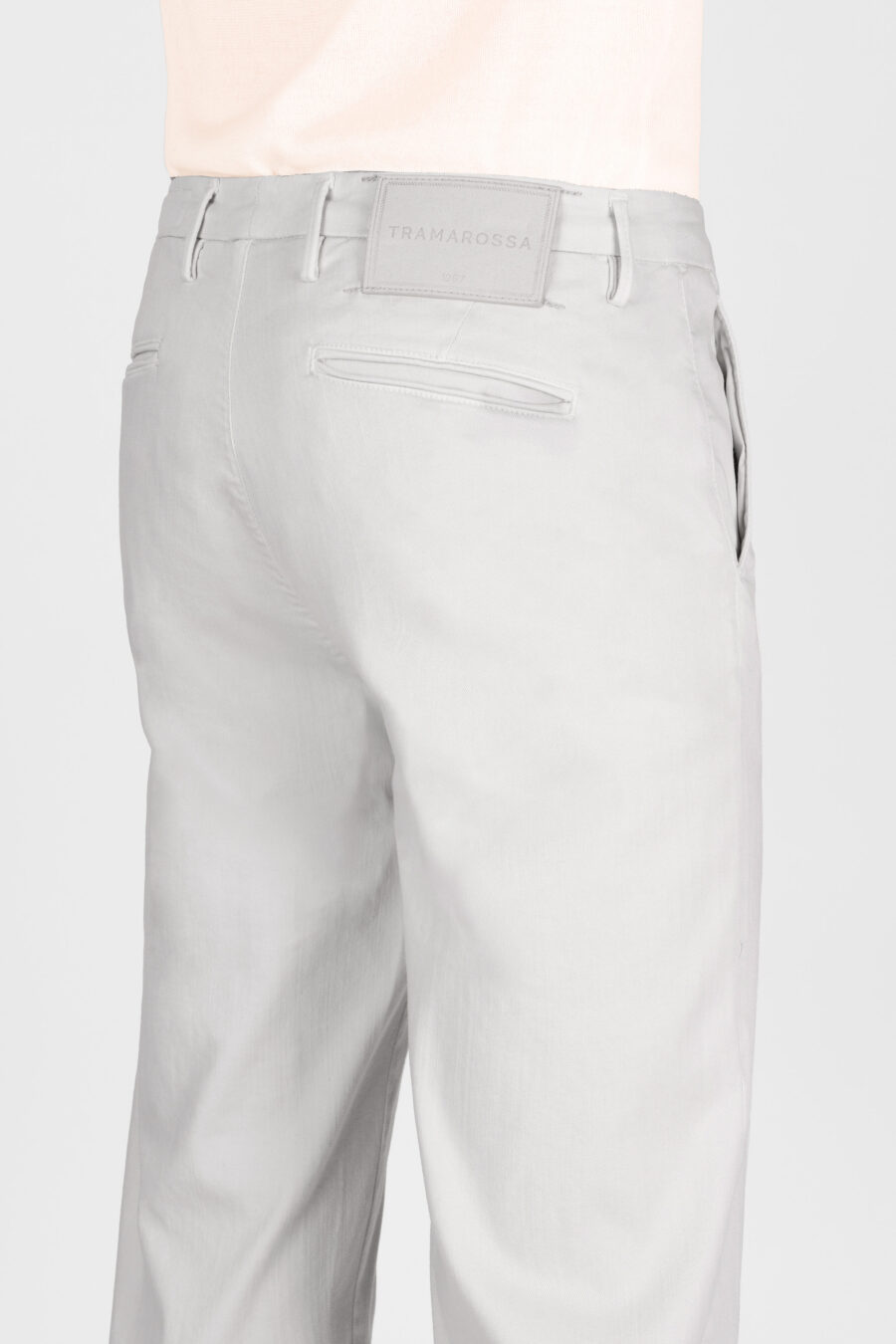 PANTALONE LUIS SLIM IN GABARDINA DI COTONE STRETCH GRIGIO - immagine 5