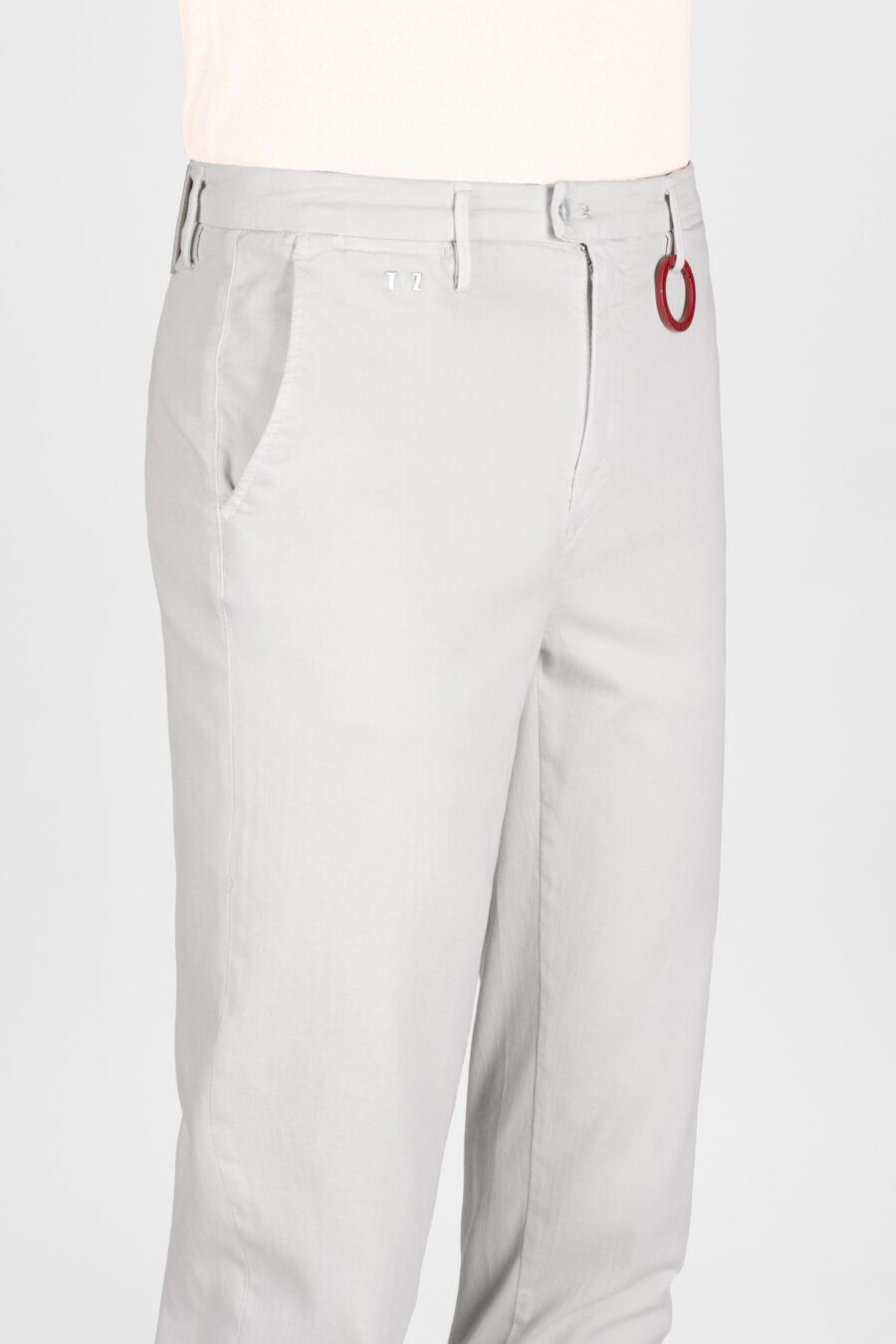 PANTALONE LUIS SLIM IN GABARDINA DI COTONE STRETCH GRIGIO - immagine 4
