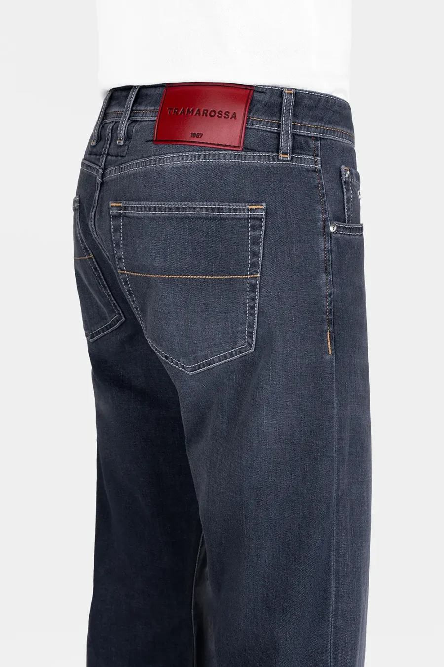 JEANS MICHELANGELO REGULAR IN DENIM LEGGERO GRIGIO - immagine 3
