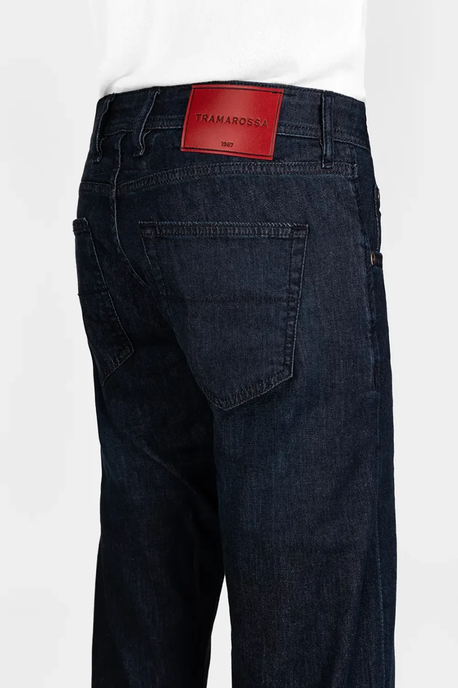 JEANS MICHELANGELO REGULAR IN DENIM SETA BLU SCURO - immagine 3