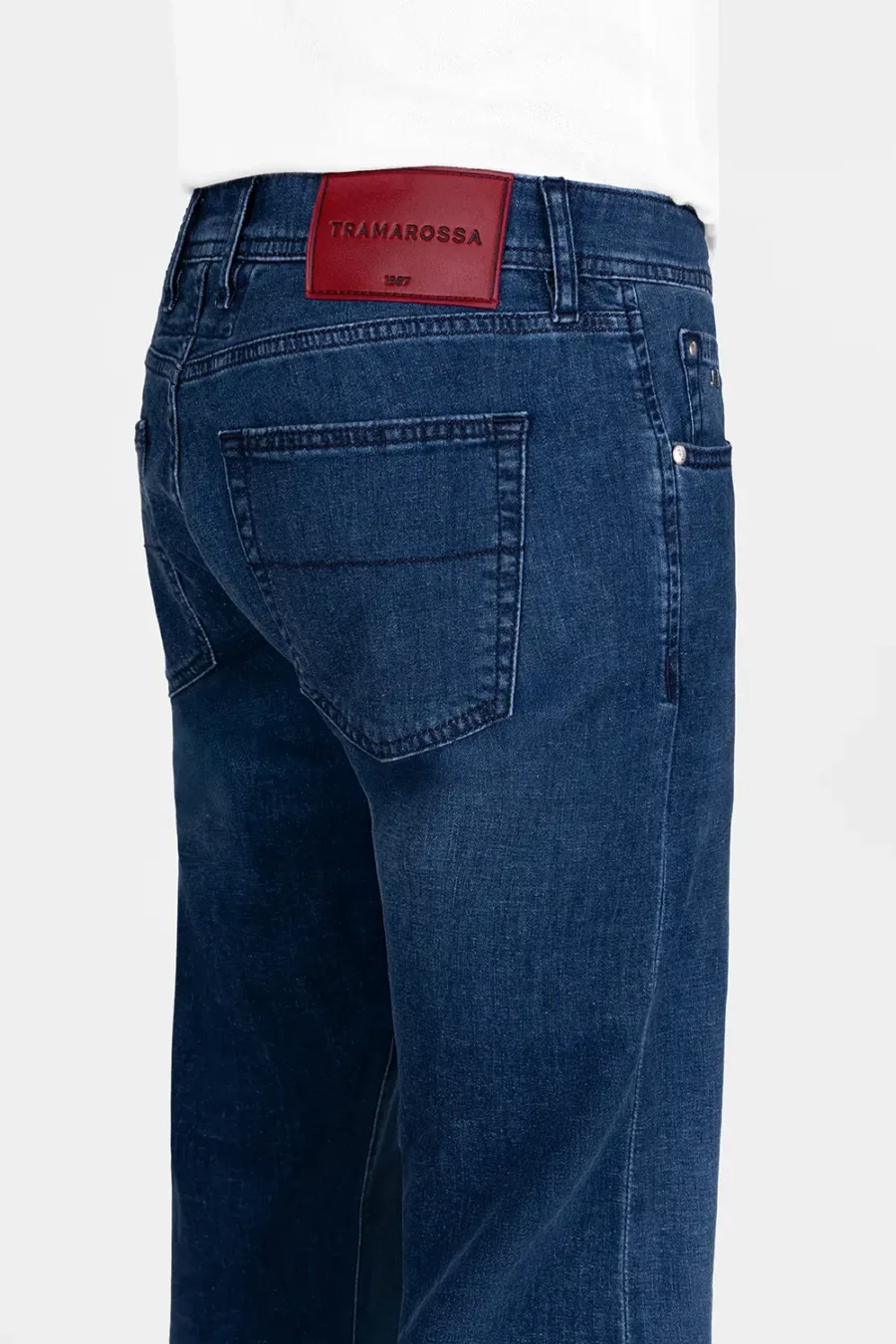 JEANS MICHELANGELO REGULAR IN DENIM LINO BLU SCURO - immagine 3