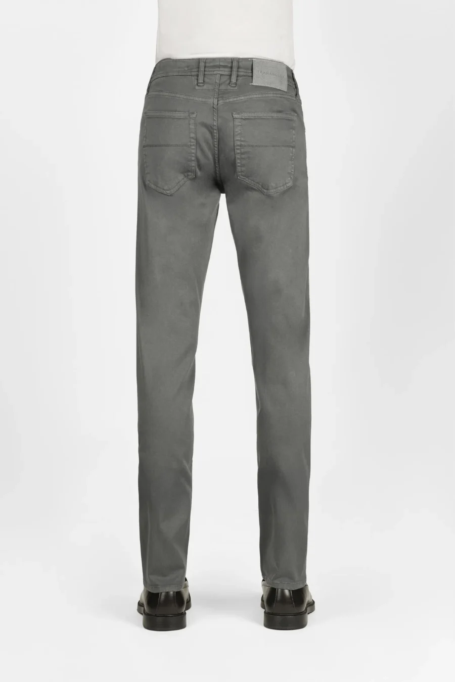 PANTALONE MICHELANGELO REGULAR IN GABARDINA DI COTONE STRETCH GRIGIO - immagine 2