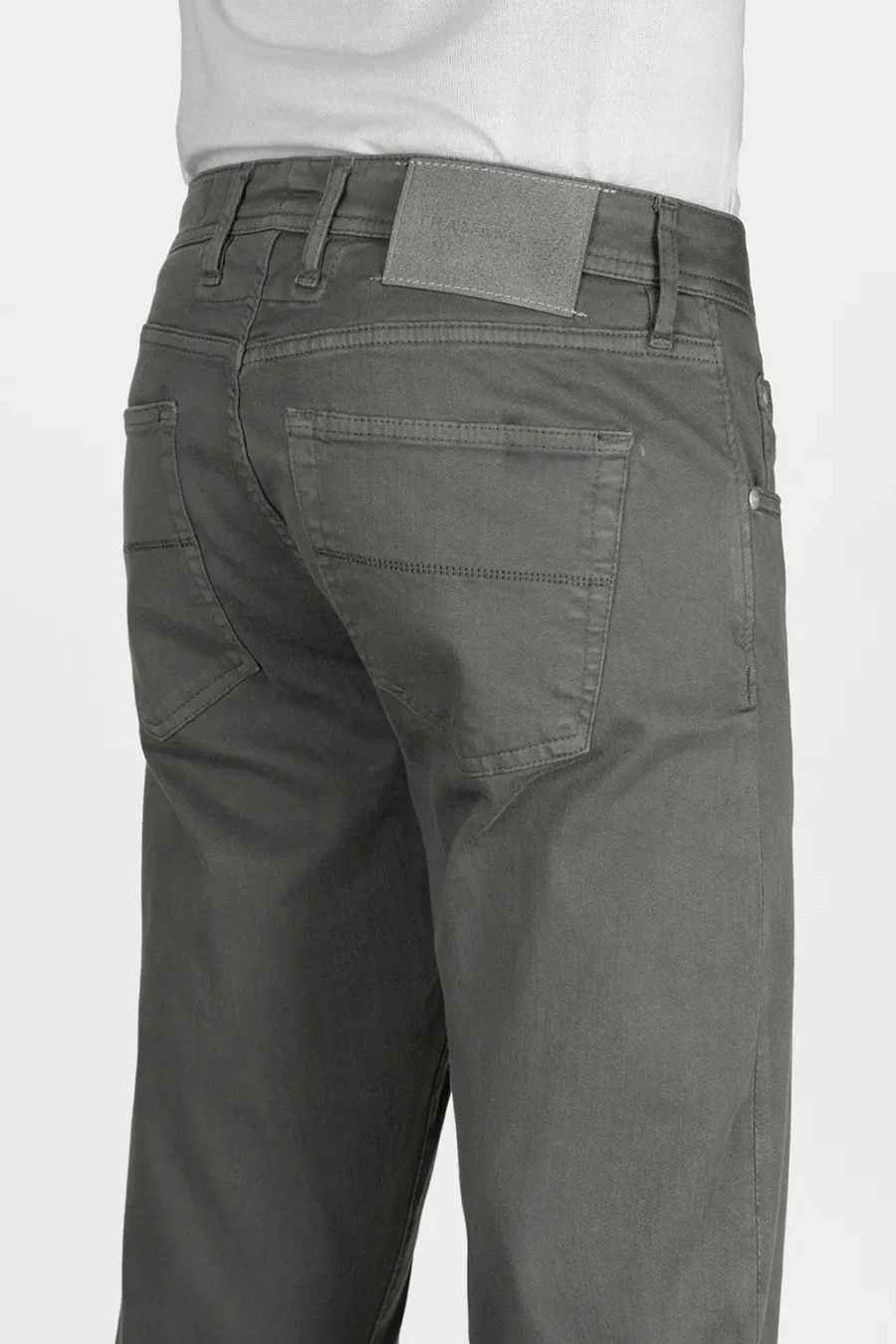 PANTALONE MICHELANGELO REGULAR IN GABARDINA DI COTONE STRETCH GRIGIO - immagine 3