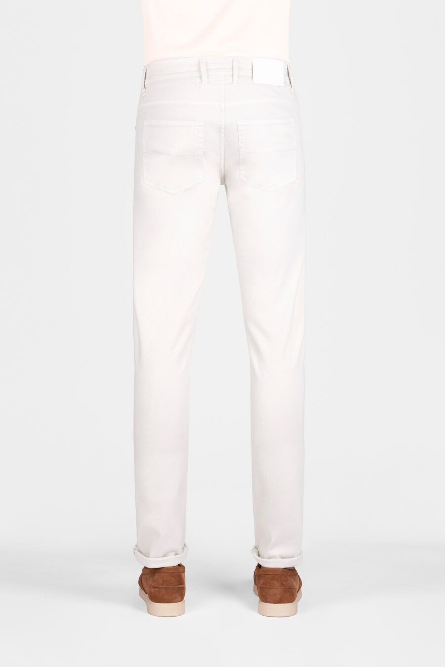 PANTALONE MICHELANGELO REGULAR IN GABARDINA DI COTONE STRETCH OFF WHITE - immagine 3