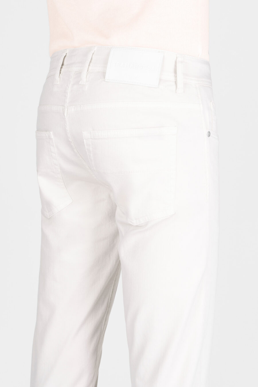 PANTALONE MICHELANGELO REGULAR IN GABARDINA DI COTONE STRETCH OFF WHITE - immagine 5