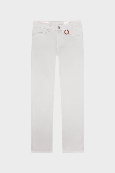 PANTALONE MICHELANGELO REGULAR IN GABARDINA DI COTONE GRIGIO