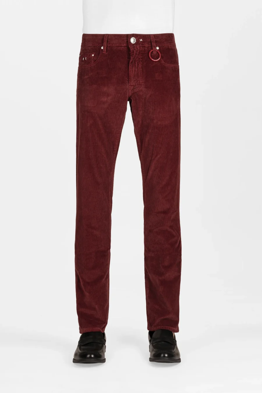 PANTALONE MICHELANGELO REGULAR IN VELLUTO LUXURY ROSSO