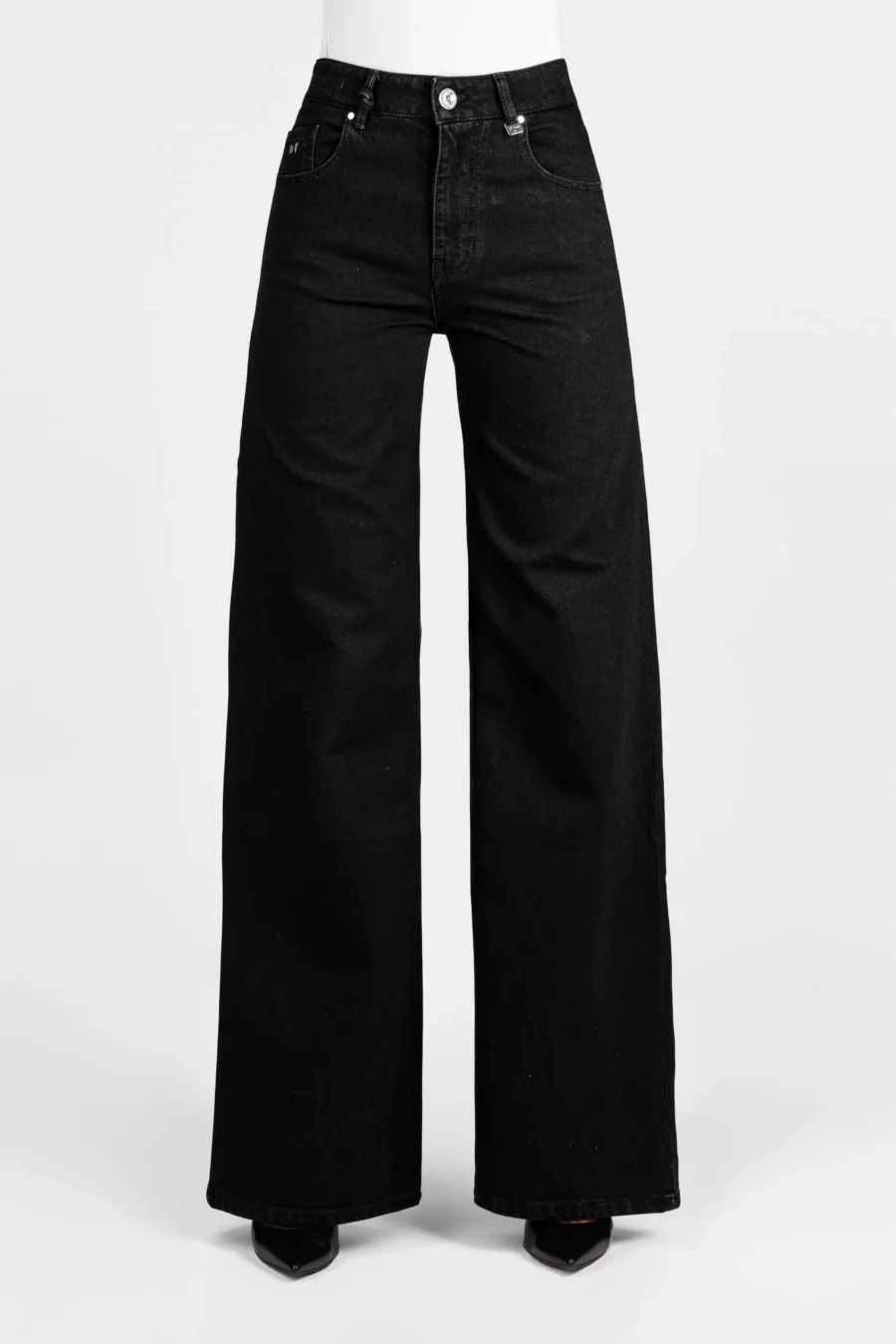 JEANS MONICA WIDE WIDE LEG IN DENIM NERO