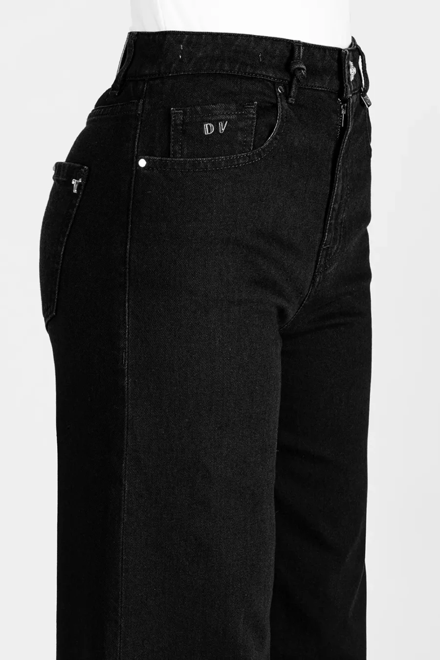 JEANS MONICA WIDE WIDE LEG IN DENIM NERO - immagine 4