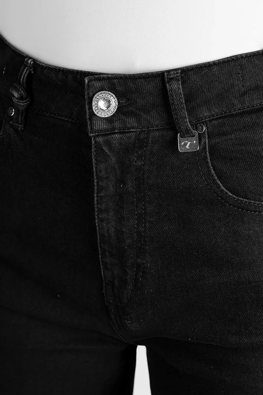 JEANS MONICA WIDE WIDE LEG IN DENIM NERO - immagine 5