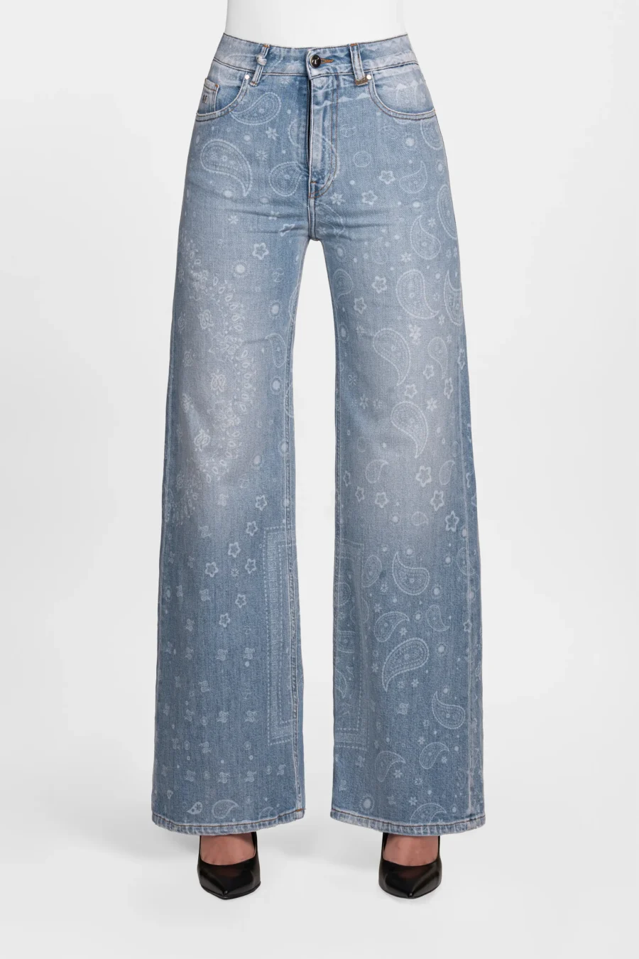MONICA LIGHT BLUE DENIM WIDE LEG JEANS