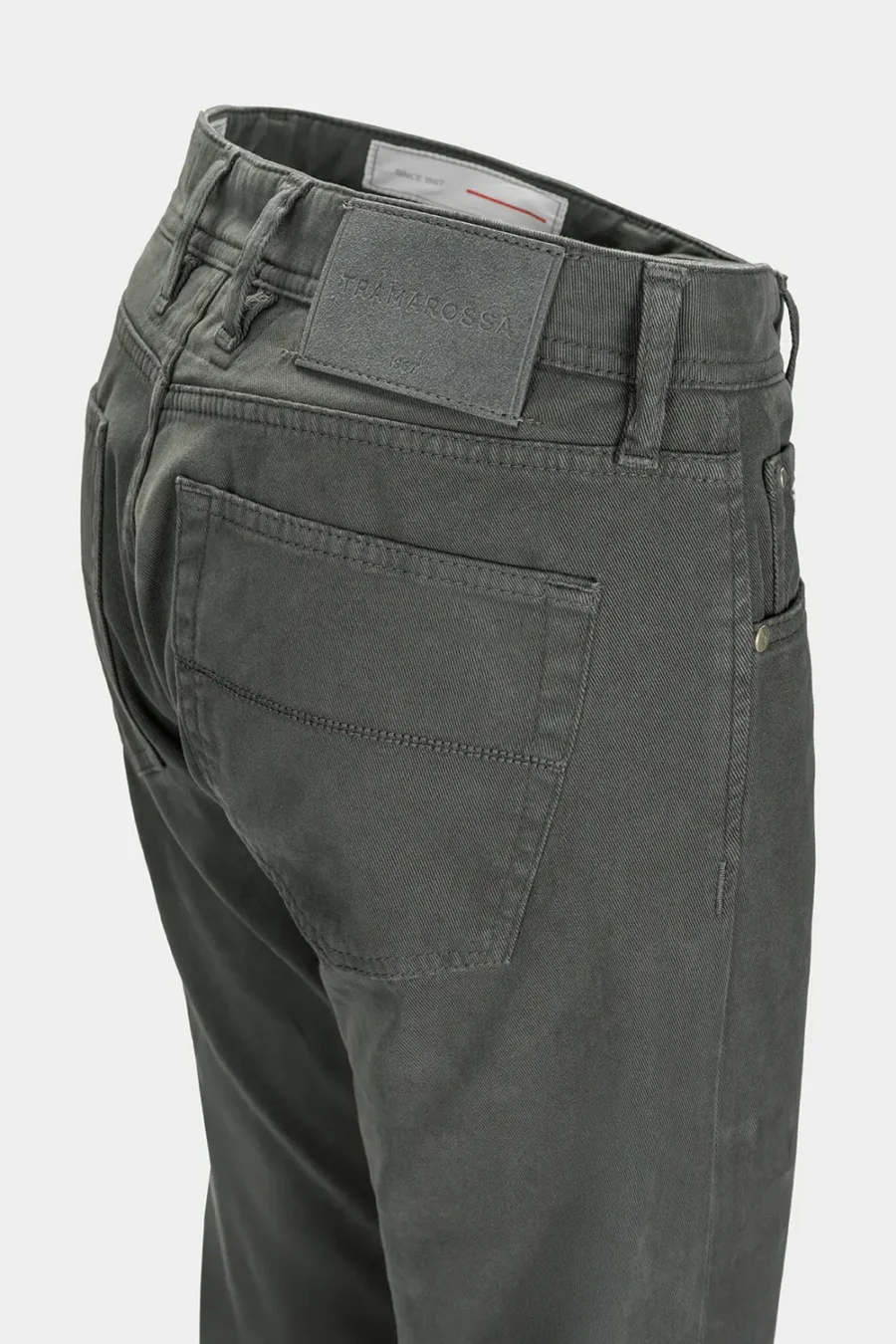 PANTALONE MICHELANGELO REGULAR IN BULL DI COTONE GRIGIO - immagine 4