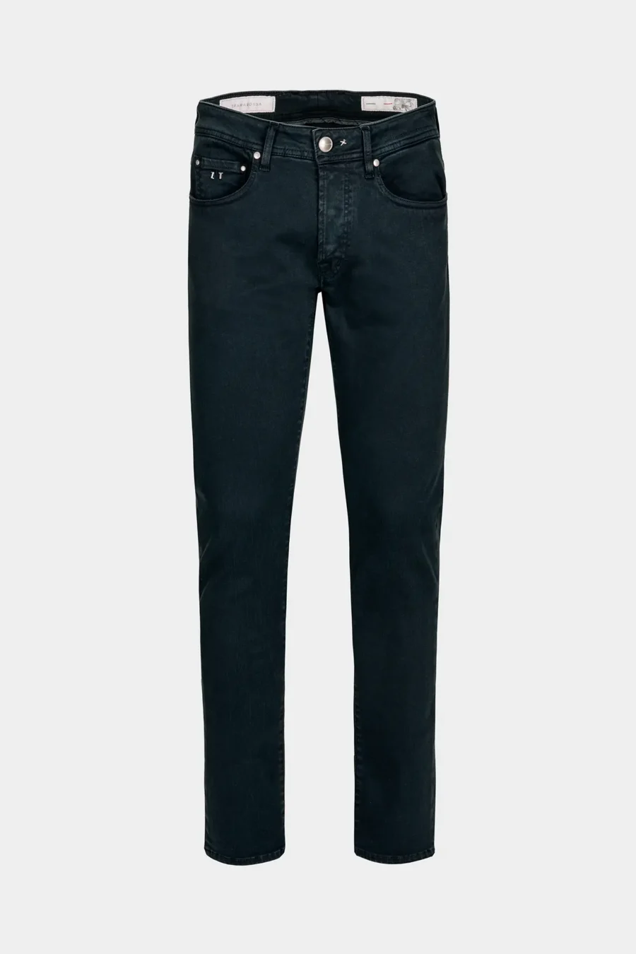 PANTALONE LEONARDO SLIM IN GABARDINA DI COTONE STRETCH BLU SCURO