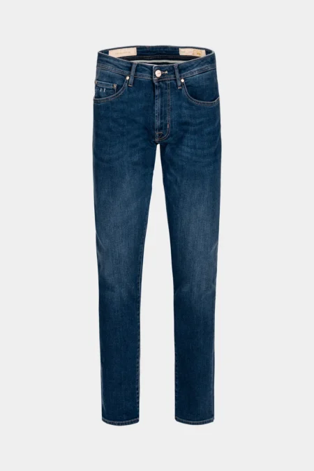 JEANS LEONARDO SLIM IN DENIM TENCEL BLU SCURO