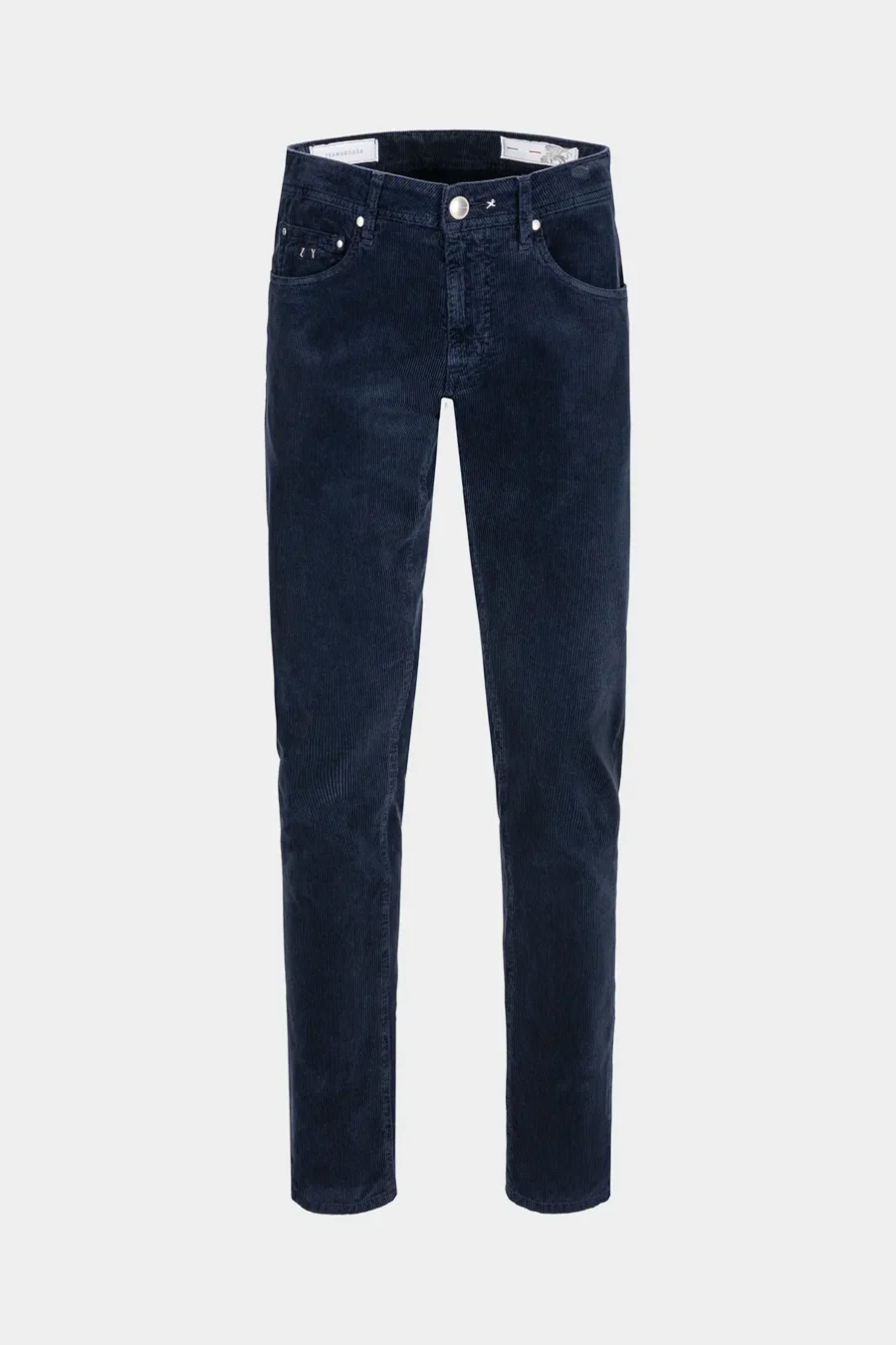 PANTALONE LEONARDO SLIM IN VELLUTO LUXURY BLU SCURO