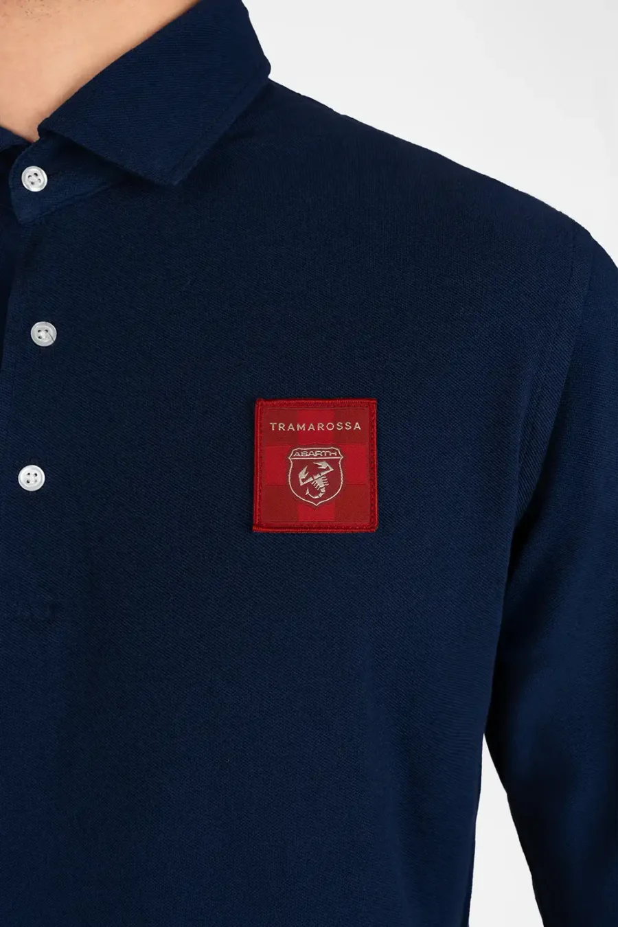 ABARTH BLUE LONG-SLEEVED COTTON POLO SHIRT - Image 3