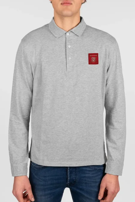 POLO MANICA LUNGA IN COTONE GRIGIO ABARTH