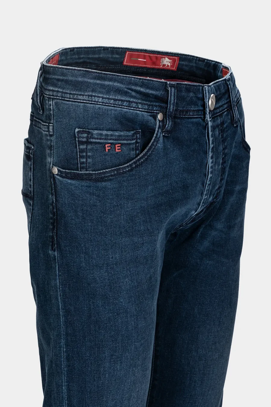 JEANS 5 POCKETS MICHELANGELO REGULAR DENIM RELAX MEDIUM BLUE - BLUE THREAD - Image 3