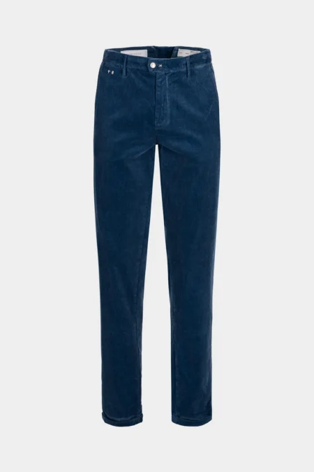 PANTALONE CHINO LUIS REGULAR IN VELLUTO LUXURY BLU MEDIO