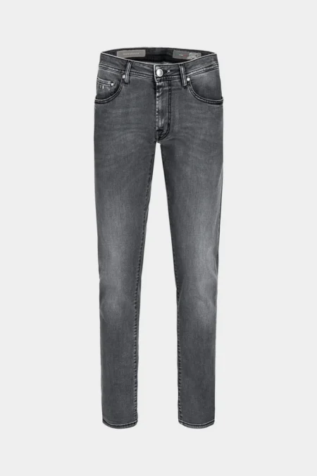 JEANS 5 TASCHE LEONARDO SLIM IN DENIM STRETCH HERITAGE RELAX GRIGIO