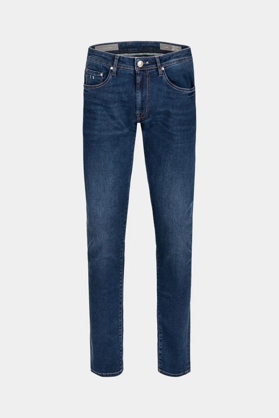 JEANS 5 TASCHE LEONARDO SLIM IN DENIM STRETCH HERITAGE RELAX BLU MEDIO