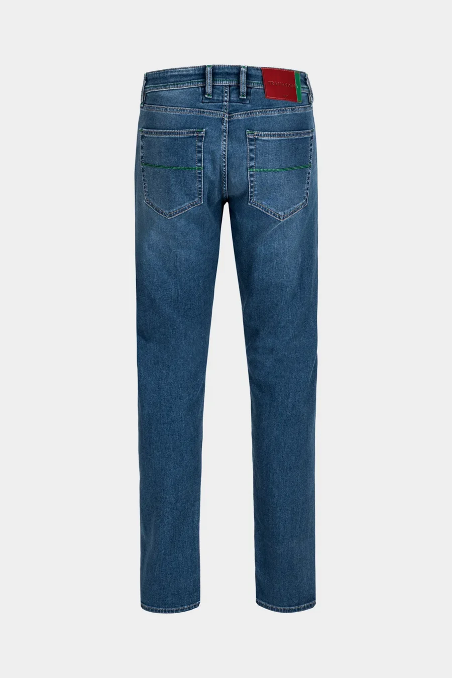 MICHELANGELO REGULAR JEANS WITH COLORED THREAD IN MEDIUM BLUE STRETCH DENIM - Image 2