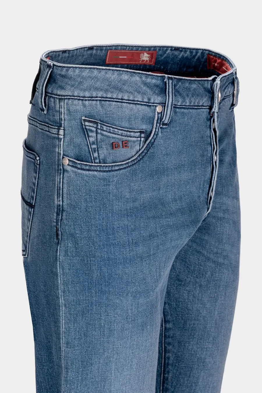 JEANS 5 POCKETS BRANDO CARROT DENIM LIGHT BLUE - BLUE THREAD - Image 3