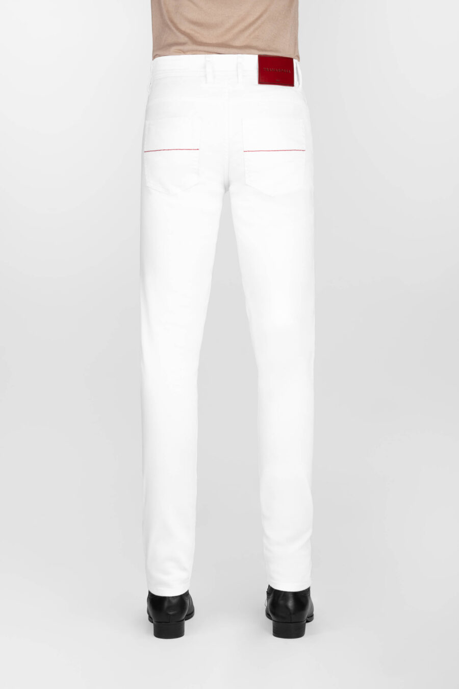 5 POCKET COLORED JEANS LEONARDO SLIM IN WHITE COTTON BULL - Image 2