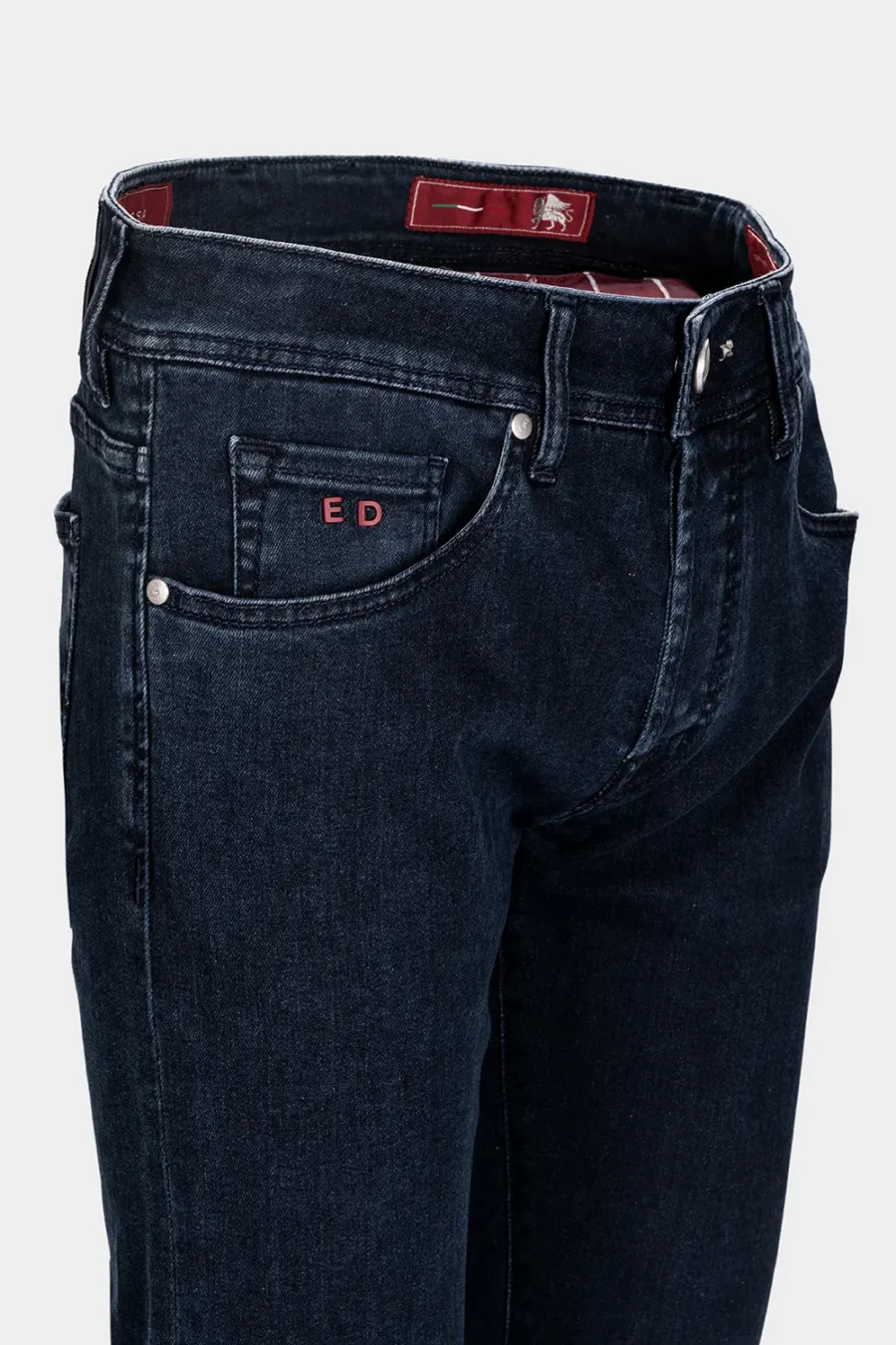JEANS 5 TASCHE LEONARDO SLIM DENIM RELAX BLUE SCURO - FILO BLU - immagine 3