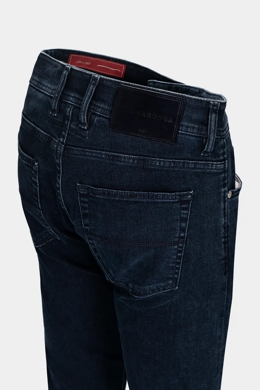 JEANS 5 TASCHE LEONARDO SLIM DENIM RELAX BLUE SCURO - FILO BLU - immagine 4