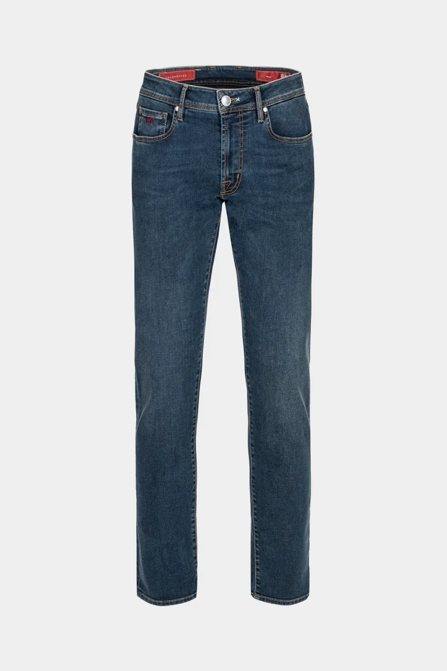 JEANS 5 TASCHE MICHELANGELO REGULAR DENIM RELAX BLU MEDIO - FILO TABACCO