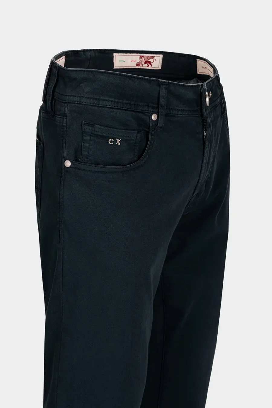 JEANS 5 TASCHE COLORATO MICHELANGELO REGULAR GABARDINA BLU SCURO - immagine 3
