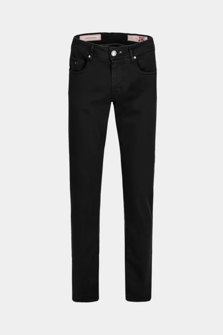 JEANS 5 TASCHE COLORATO LEONARDO SLIM GABARDINA RELAX BLACK