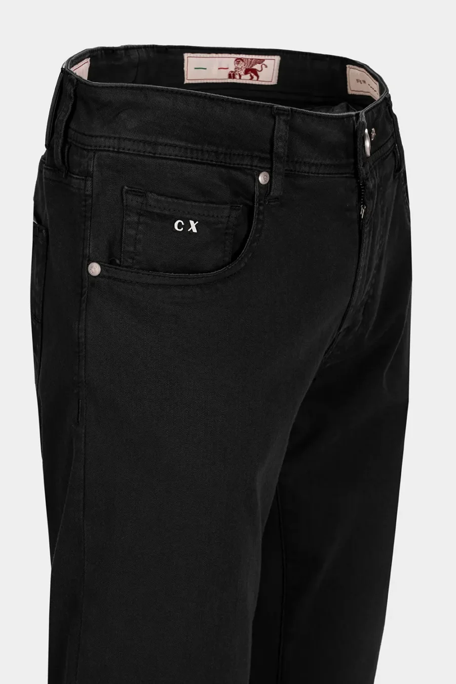 JEANS 5 TASCHE COLORATO LEONARDO SLIM GABARDINA RELAX BLACK - immagine 3