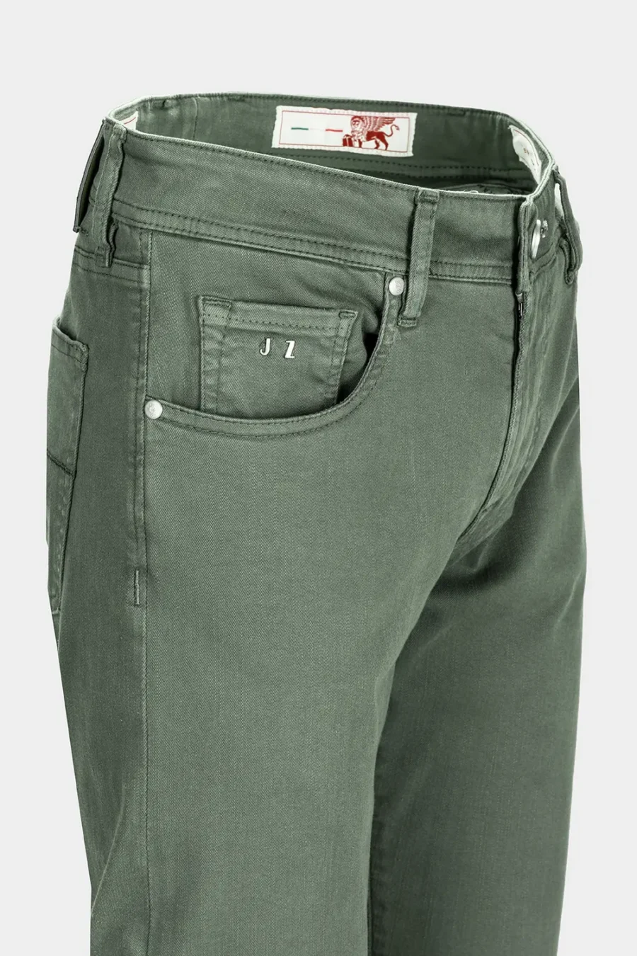 JEANS 5 POCKETS COLOURED MICHELANGELO REGULAR GABARDINA RELAX GREEN - Image 3