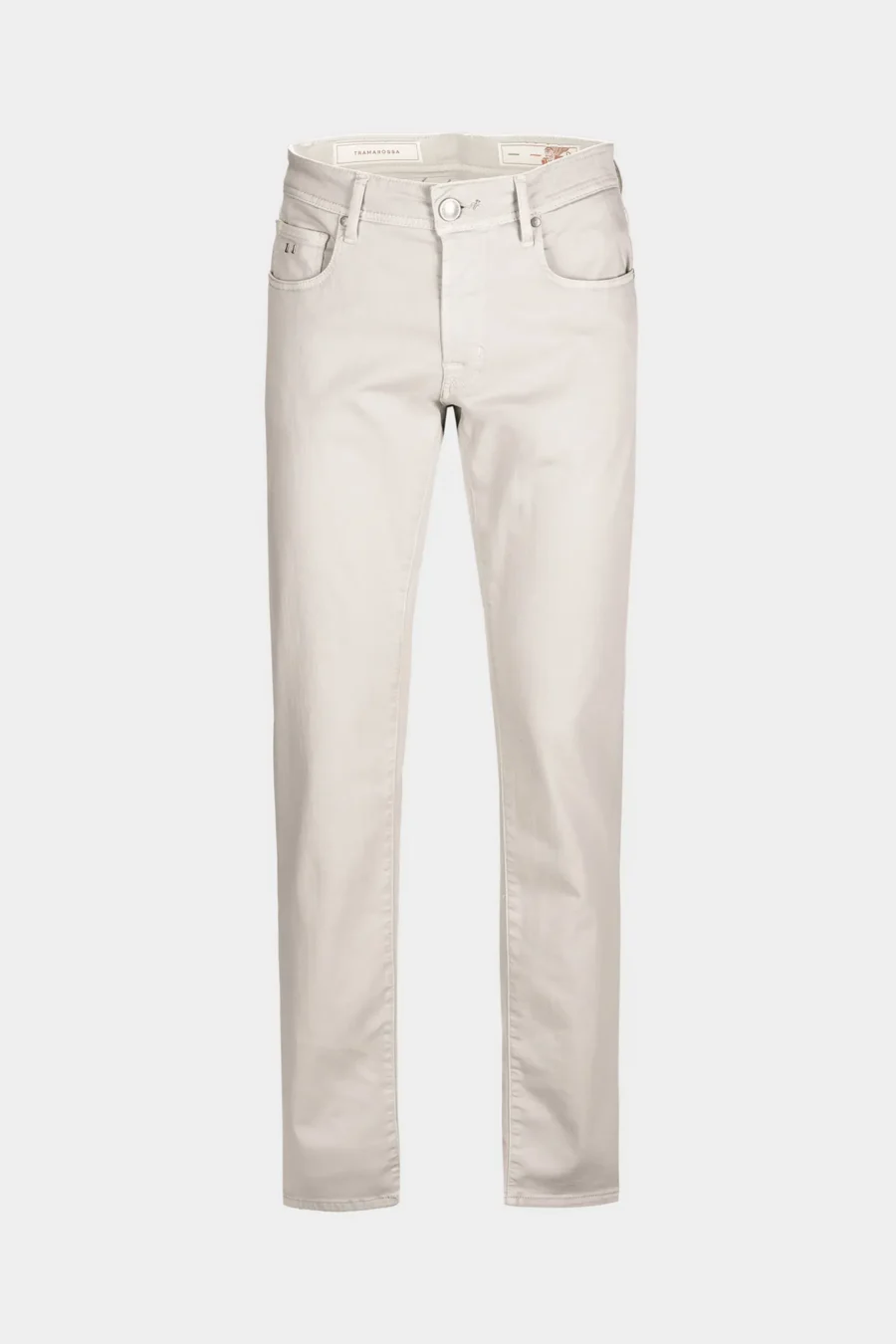 JEANS 5 POCKETS COLOURED MICHELANGELO REGULAR GABARDINE RELAX WHITE GREY