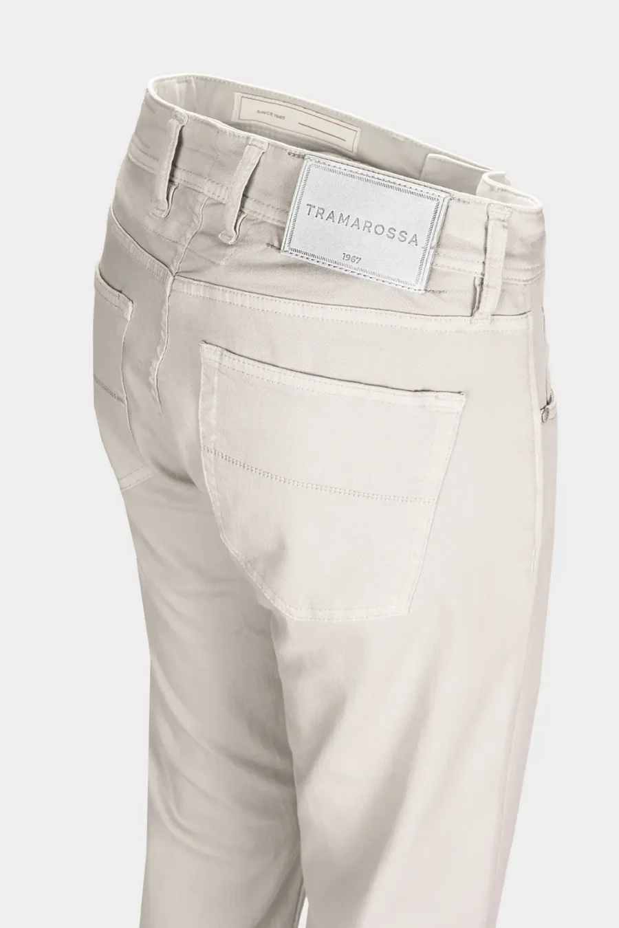 JEANS 5 POCKETS COLOURED MICHELANGELO REGULAR GABARDINE RELAX WHITE GREY - Image 4