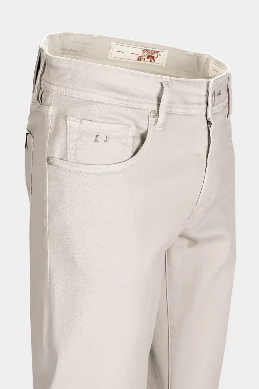JEANS 5 POCKETS COLOURED MICHELANGELO REGULAR GABARDINE RELAX WHITE GREY - Image 3