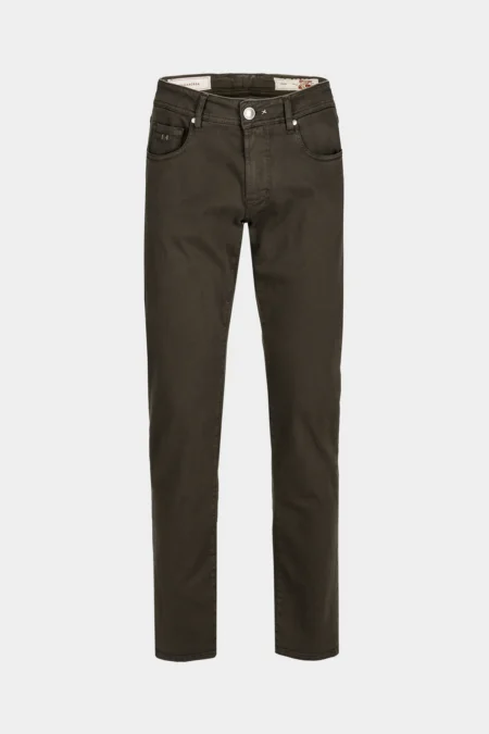 JEANS 5 POCKETS COLOURED MICHELANGELO REGULAR GABARDINE RELAX BROWN