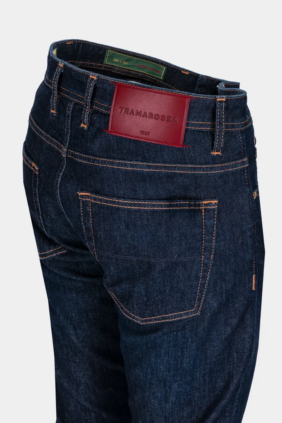 JEANS 5 TASCHE LEONARDO SLIM IN DENIM CASHMERE BLU MEDIO - immagine 4
