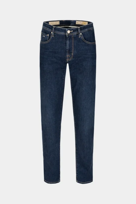JEANS 5-POCKET MICHELANGELO REGULAR IN MEDIUM BLUE VELVET DENIM