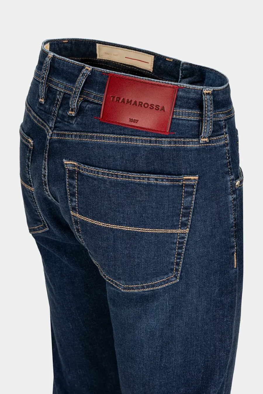 JEANS 5 TASCHE MICHELANGELO REGULAR IN DENIM VELLUTO BLU MEDIO - immagine 4