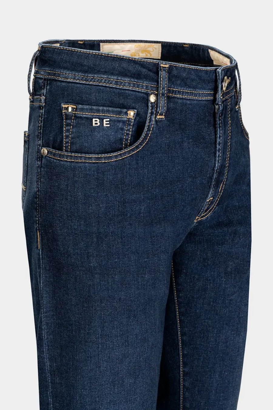 JEANS 5 TASCHE MICHELANGELO REGULAR IN DENIM VELLUTO BLU MEDIO - immagine 3