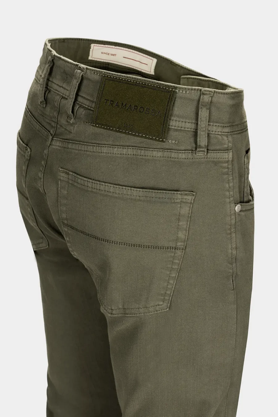 JEANS 5 TASCHE COLORATO MICHELANGELO REGULAR GABARDINA RELAX VERDE MILITARE - immagine 4