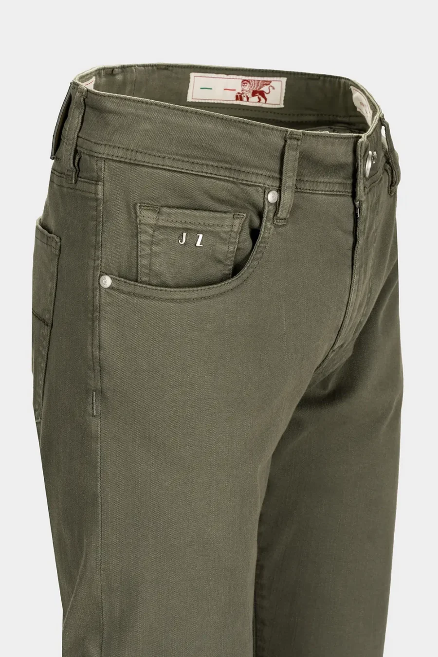 JEANS 5 TASCHE COLORATO MICHELANGELO REGULAR GABARDINA RELAX VERDE MILITARE - immagine 3