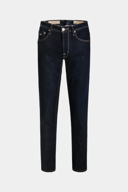 JEANS 5 TASCHE LEONARDO SLIM IN DENIM TENCEL BLU SCURO