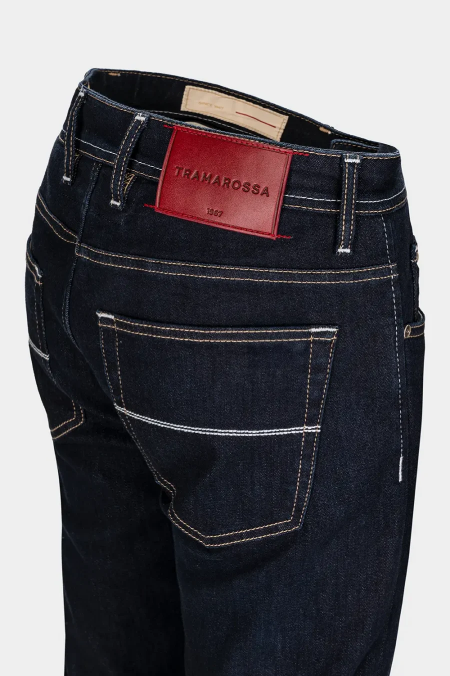 JEANS 5 TASCHE LEONARDO SLIM IN DENIM TENCEL BLU SCURO - immagine 4