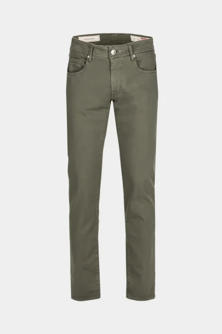 JEANS 5 POCKETS COLOURED MICHELANGELO REGULAR GABARDINE RELAX GREEN